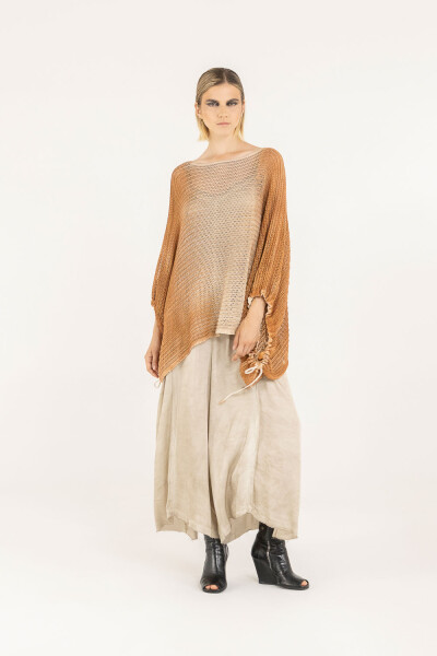 PONCHO TEJIDO Naranja