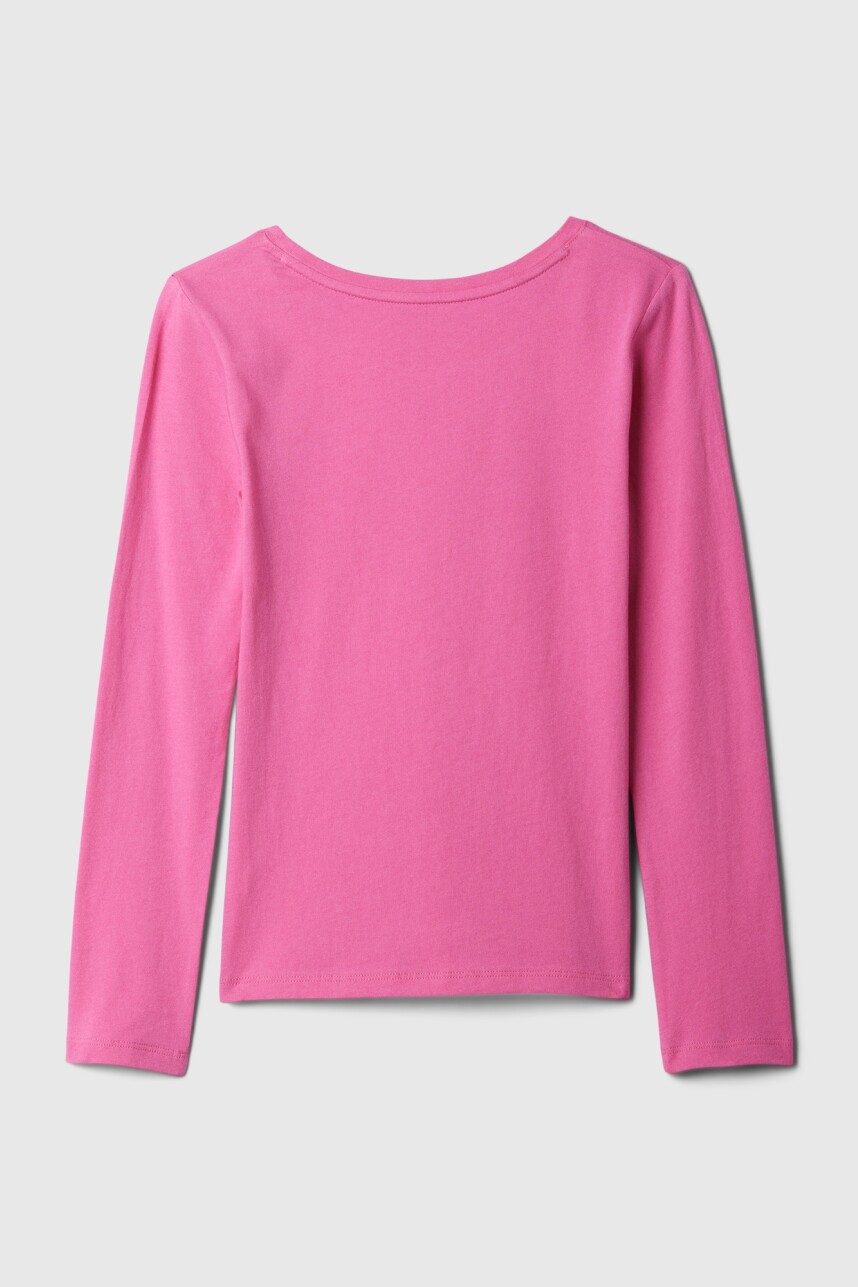 Remera Gráfico Manga Larga Niña Happy Pink