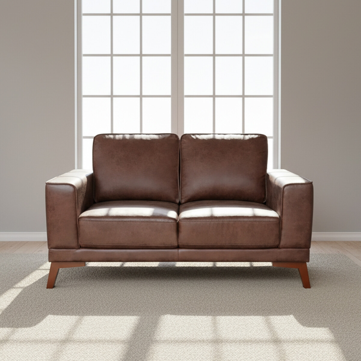 SOFÁ - 2 CUERPOS TELA MARRON VALLE TABACO 