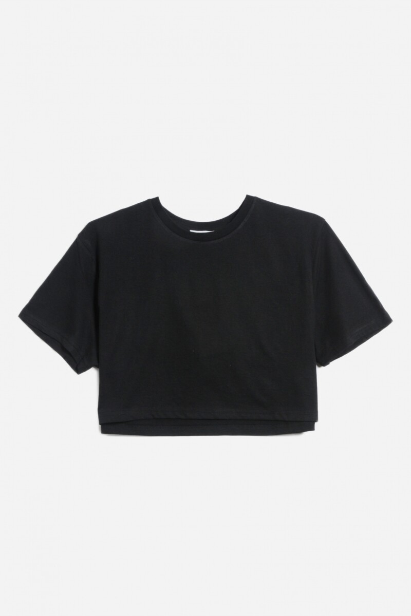 Remera oversized cropped - Negro 