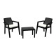 Juego jardín Prestij 2 Sillones + Mesa NEGRO