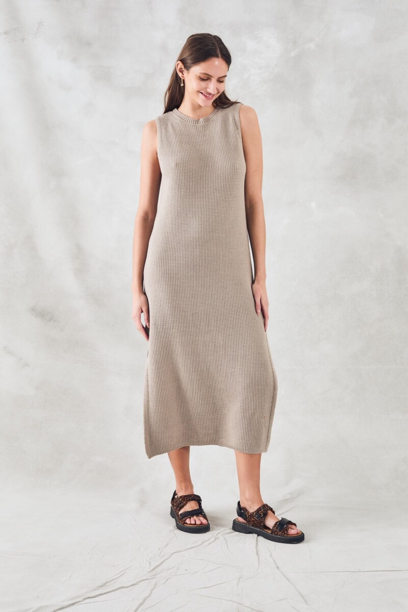 Vestido Halter Tejido Lurex Vizón