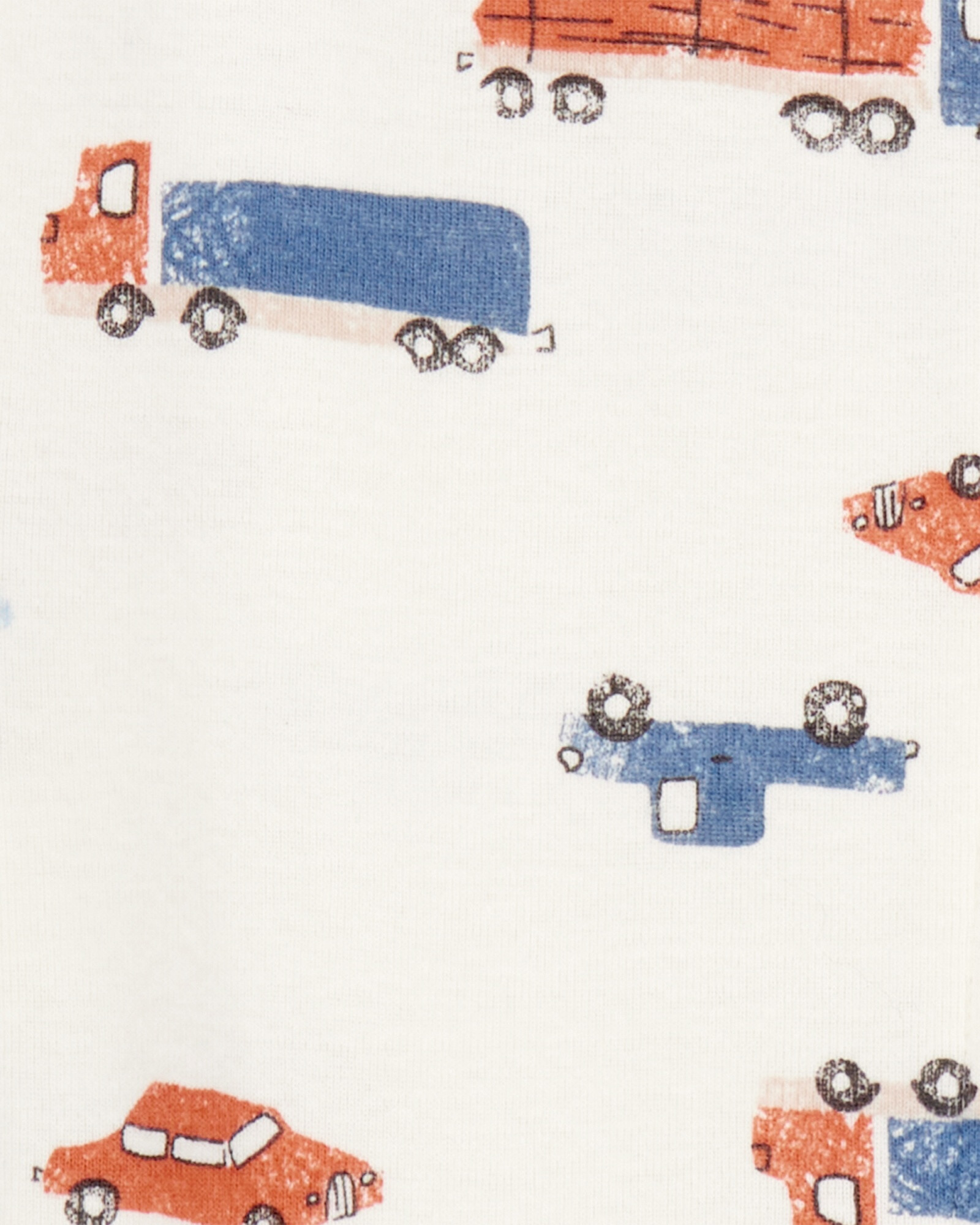 Pijama una pieza de algodón, con pie, diseño autos Sin color