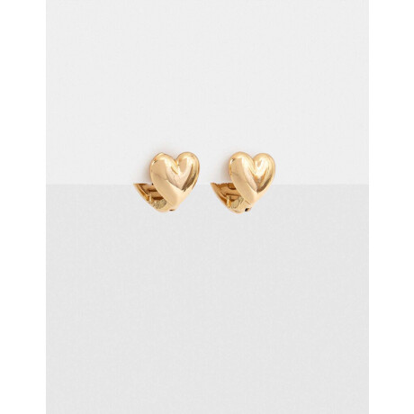 Aros Doble Corazón Dorado