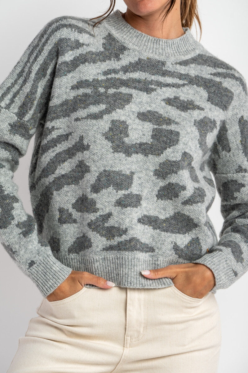 Sweater Animal Print Gris