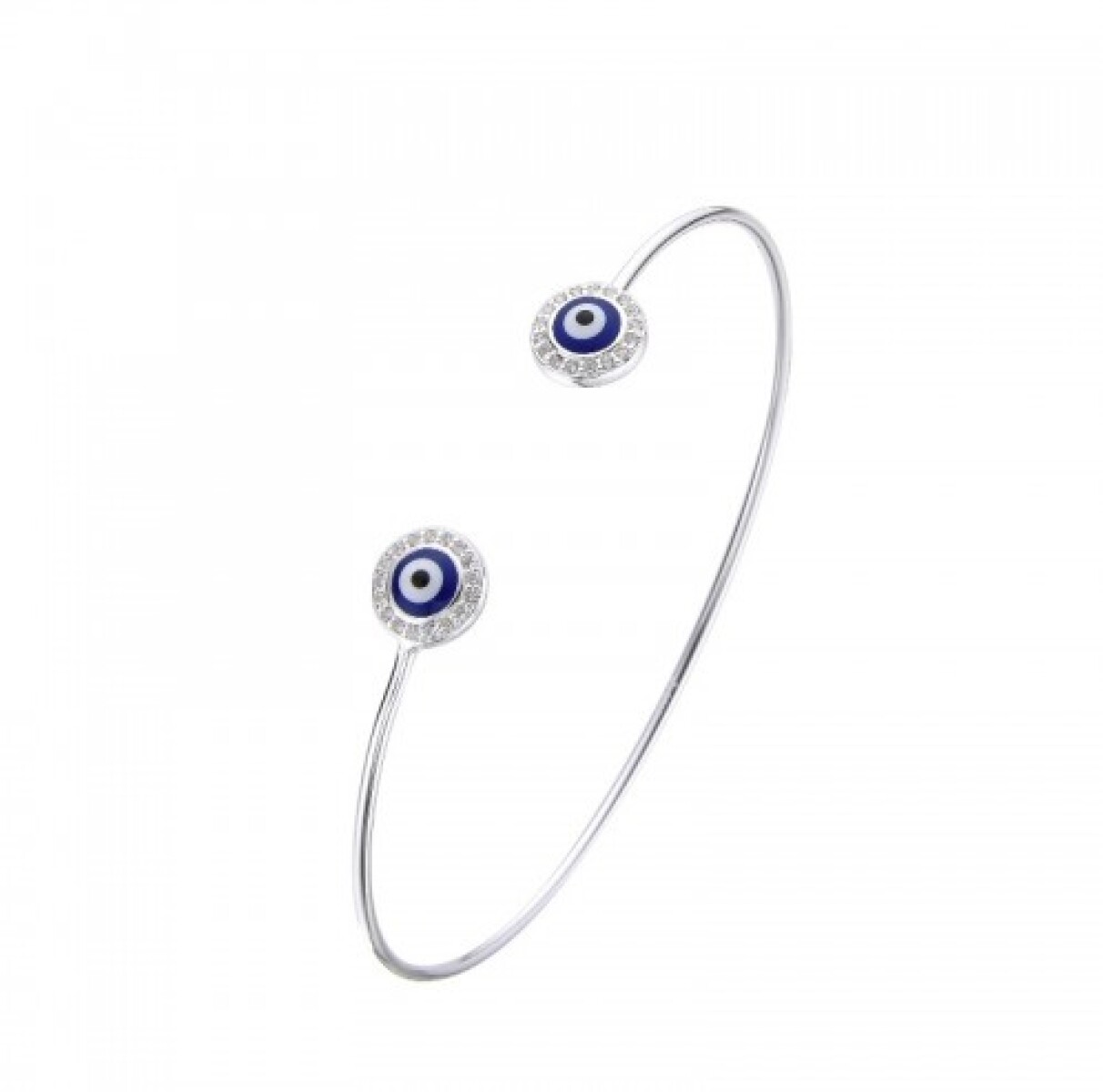 Eslava de plata 925 con circonias y esmalte, OJO TURCO. 