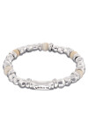 PULSERA DE BOLAS DE ALEACIÓN DE METALES BAÑADOS EN PLATA CON CRISTAL DE MURANO COLOR MARFIL Pulsera