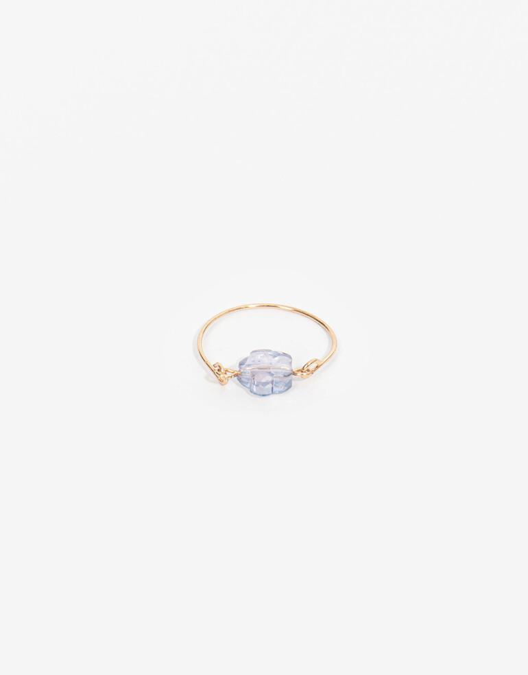 Anillos Chicos Con Dijes Anillo Charm Flor Acrílico - Dorado
