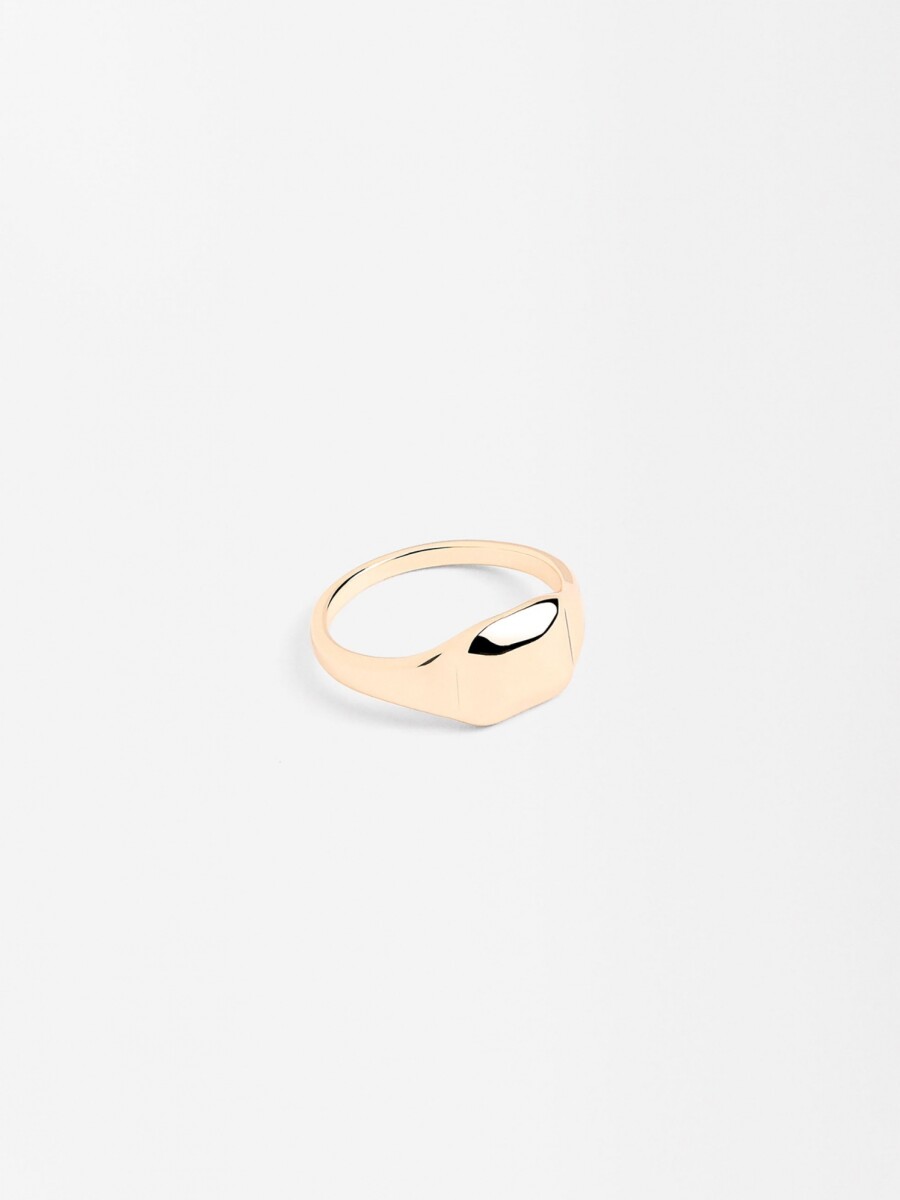Anillo Cuadrado Convexo dorado