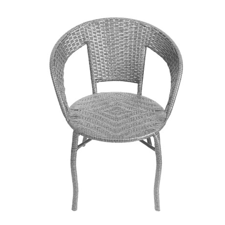 Set Juego De Jardín Mesa + 2 Sillas Rattan Exterior Gris