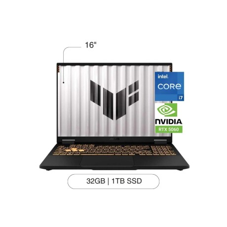 Notebook ASUS Tuf Gaming F16 16' FHD+ 1TB / 32GB RAM Core I7-14650HX RTX5060 De 8GB Notebook ASUS Tuf Gaming F16 16' FHD+ 1TB / 32GB RAM Core I7-14650HX RTX5060 De 8GB