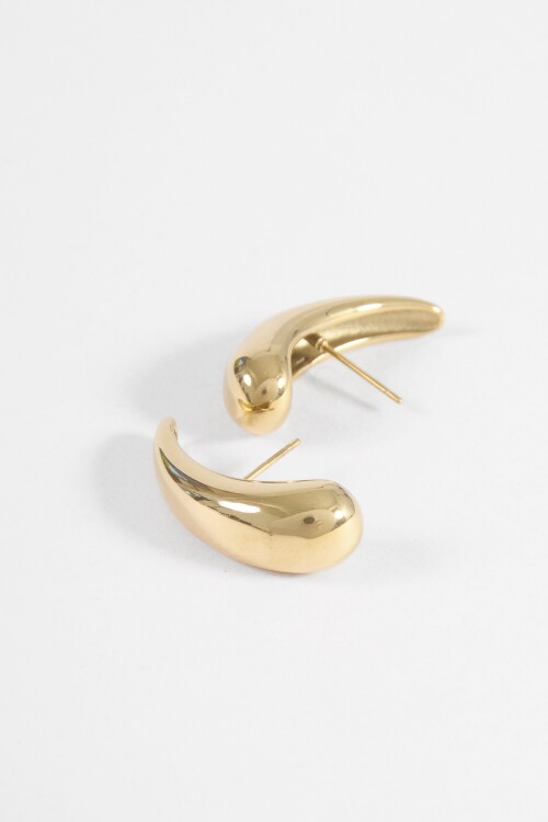 Caravanas acero drop dorado