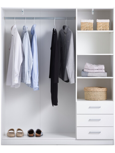 Armario FANDRUP 145x176 3 puertas 3 cajones bl Armario FANDRUP 145x176 3 puertas 3 cajones bl