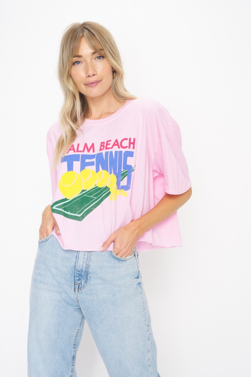 Premade oversized tee cropped - Rosa 