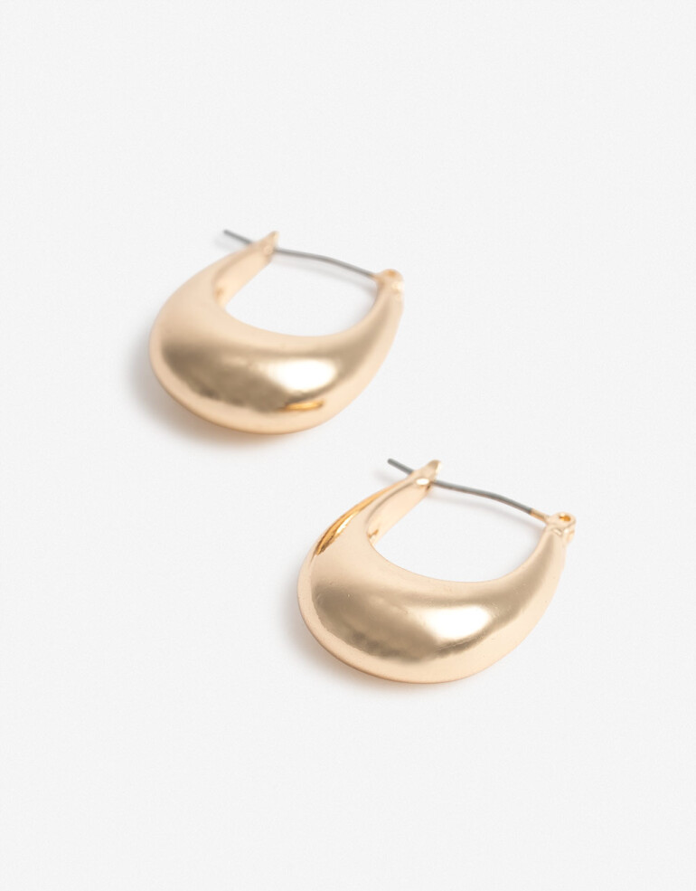Aros Argollas Metal Argollas Chicas Metal Ovaladas - Dorado