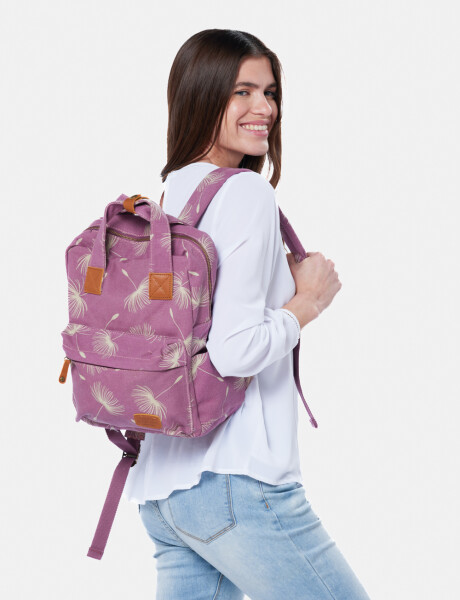 MOCHILA DE LONA ESTAMPADA Rosado