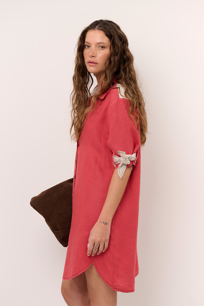 VESTIDO LINO POLO CORAL