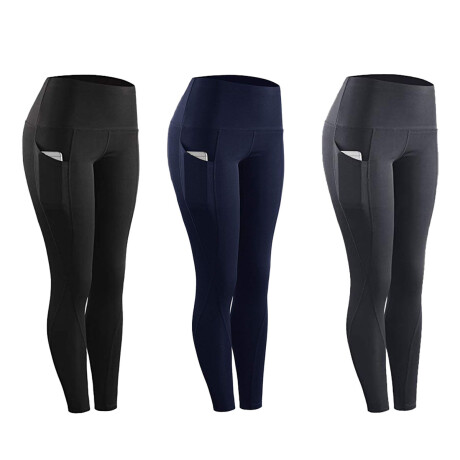 Set x3 Calzas Deportiva Larga Dama Con Bolsillo Vst016004-m