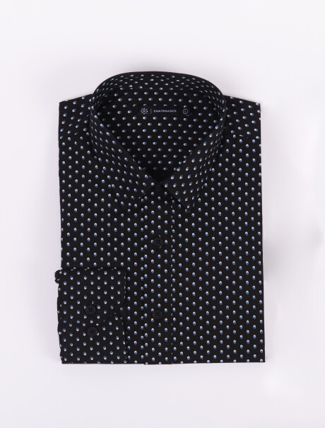 Camisa m/l estampada negro