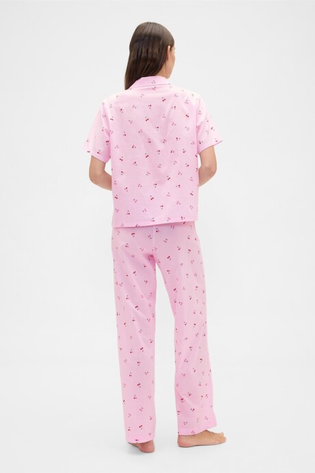 Pijama Pantalón Poplin Mujer Cherry Print