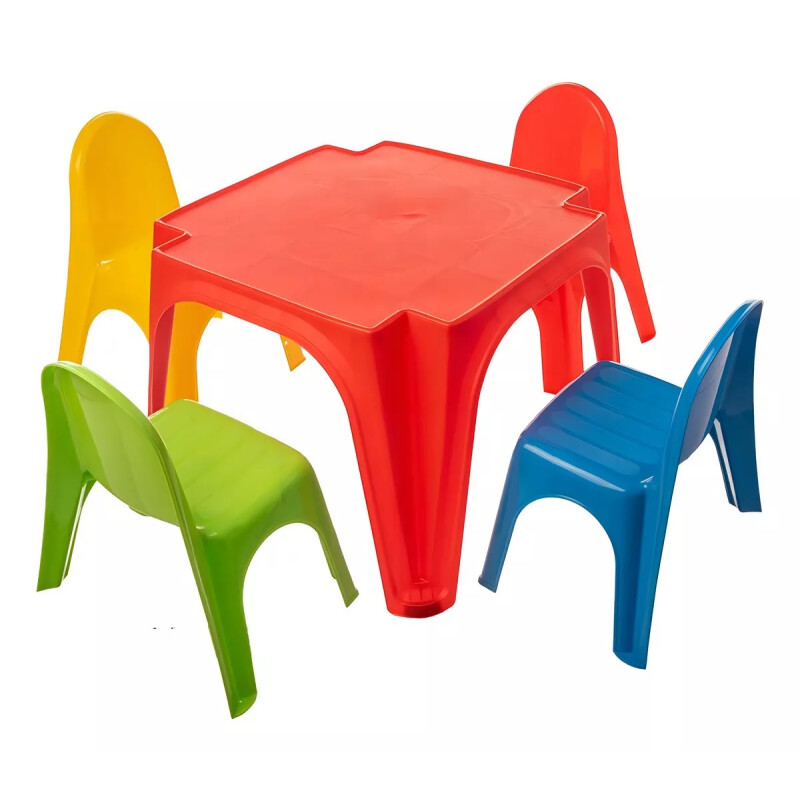 Set Mesa Y 4 Sillas De Plástico Para Niños Starplay Set Mesa Y 4 Sillas De Plástico Para Niños Starplay