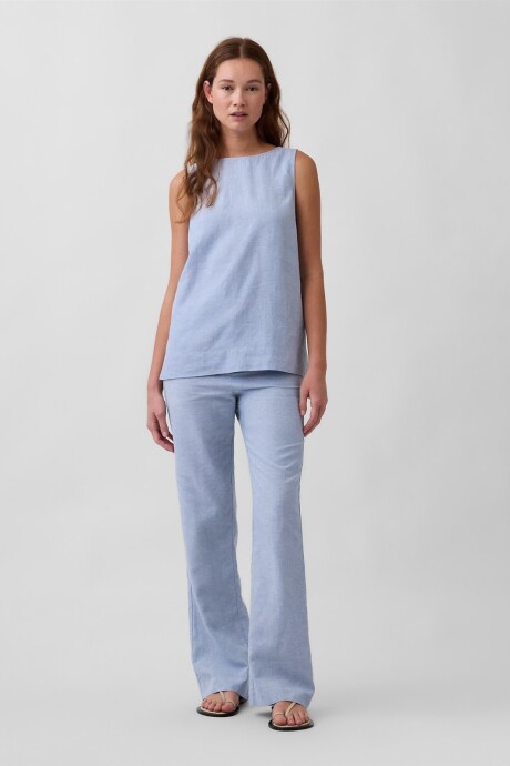 Pantalón Tiro Bajo Mujer Blue Suede