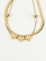 Tobillera Corazones 3 Dorado
