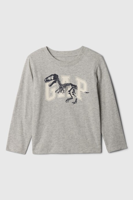 Remera Logo Gap Manga Larga Toddler Niño Light Heather Grey B08