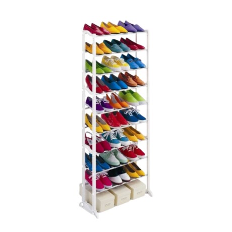 Zapatera 10 Niveles Rack Zapatos Organizador Color Blanco Zapatera 10 Niveles Rack Zapatos Organizador Color Blanco