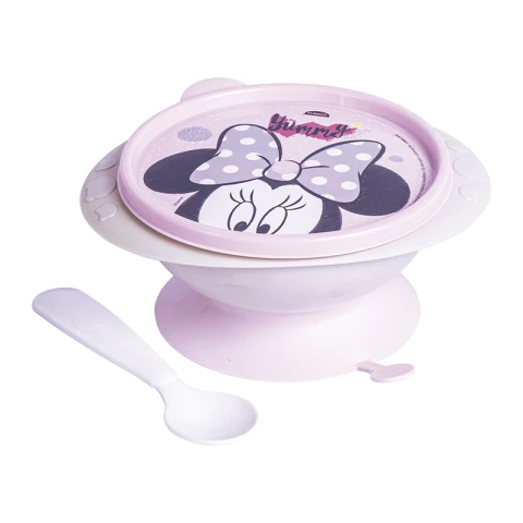 Set Plato con Ventosa y Cuchara Minnie Bebé 240 ml U