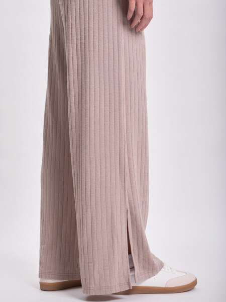Pantalón ancho lanilla Taupe