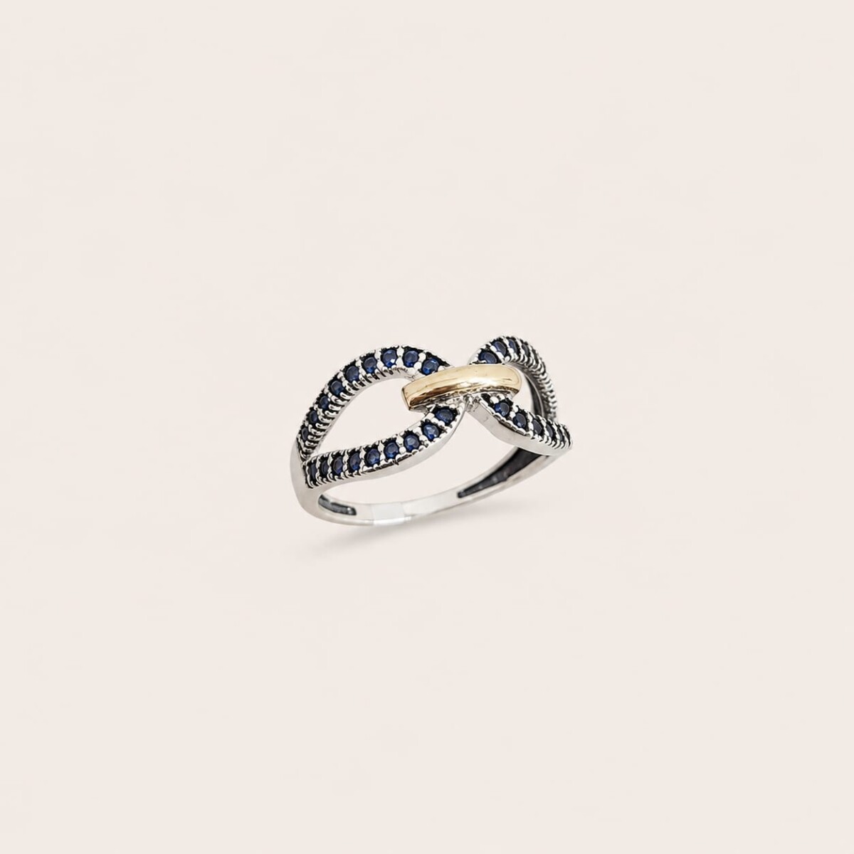 Anillo Amparo Blue- Plata y Oro 