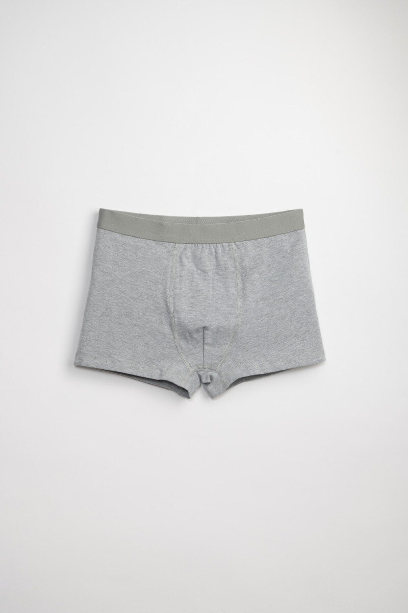 Boxer corto algodon liso - Gris Melange 