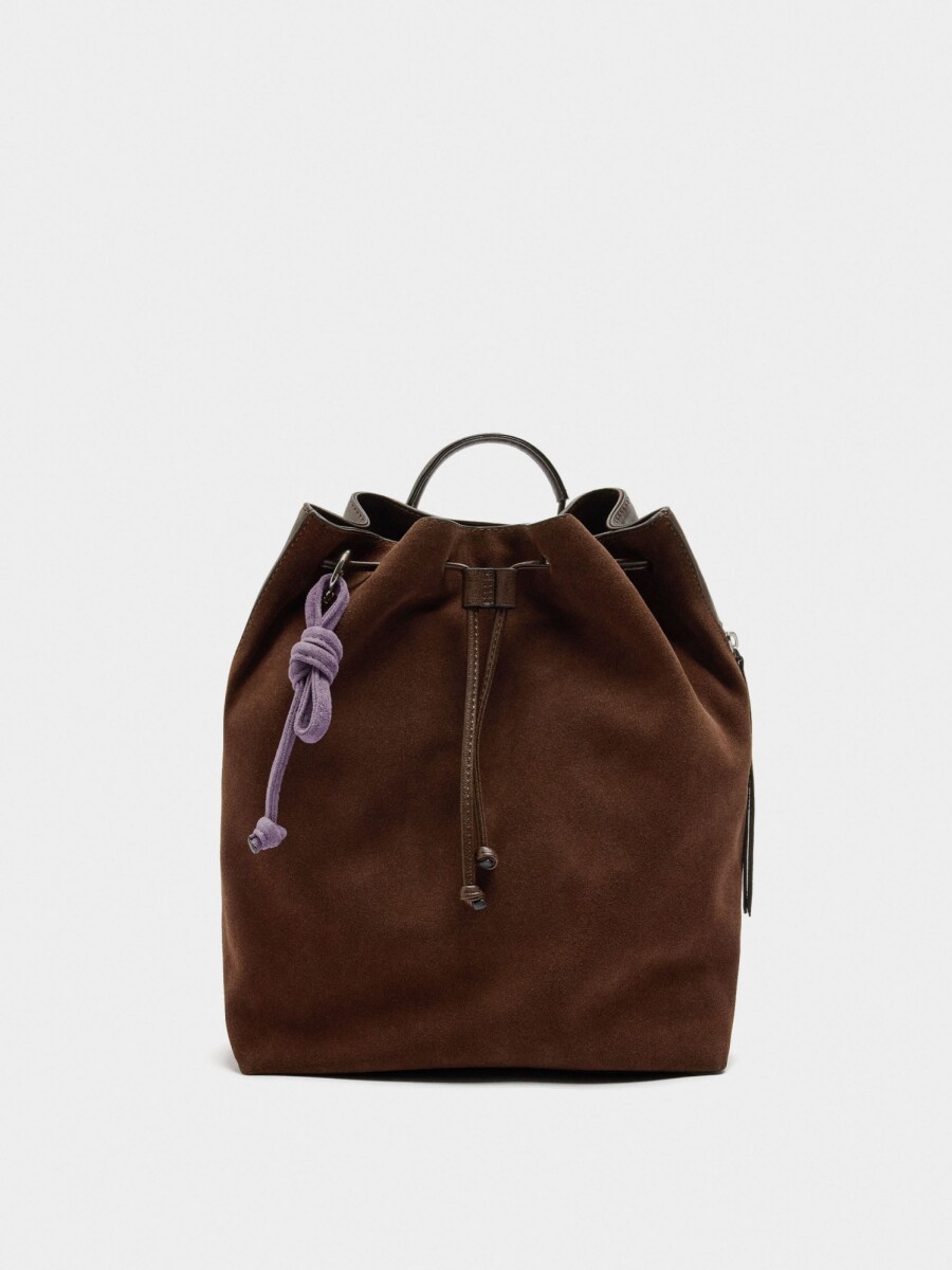 Mochila Con Piel marron