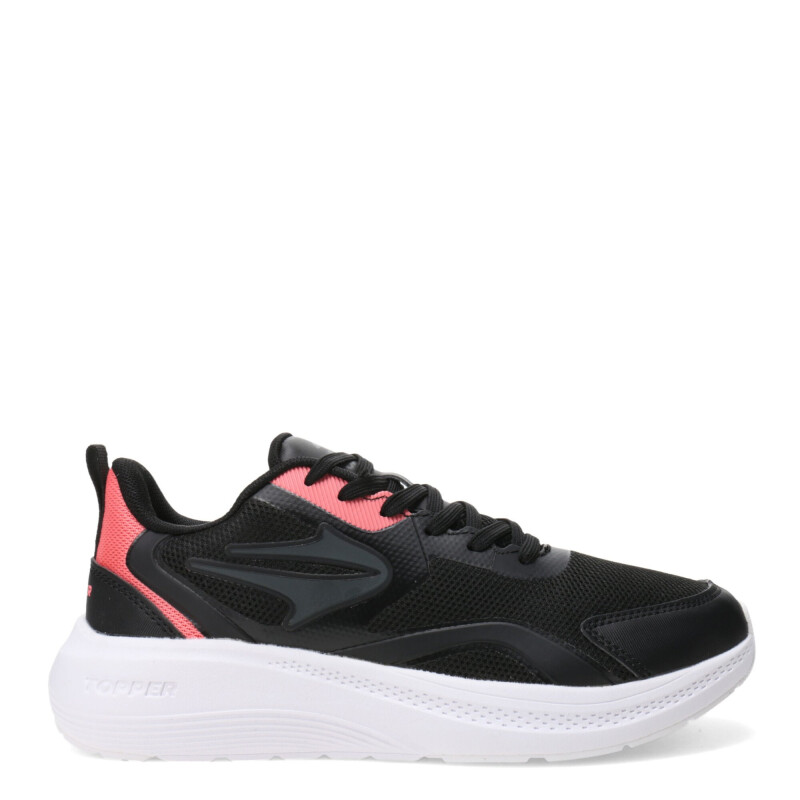 Championes de Mujer Topper Running Drive 2 Negro - Rosado Coral