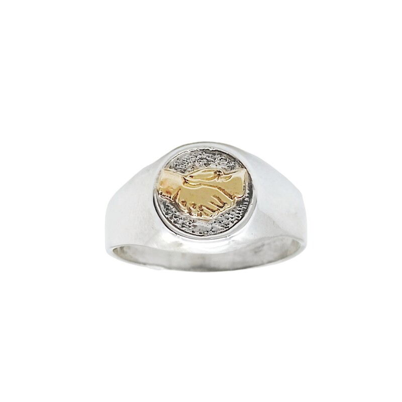 Anillo Profesión Asistente social-Plata y Oro-Sin Piedra-AP5000 Sinpiedra