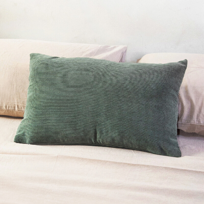 Funda de almohadón pana 30x50cm verde