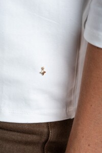 Remera Manga 3/4 Algodón Elastano Nacar