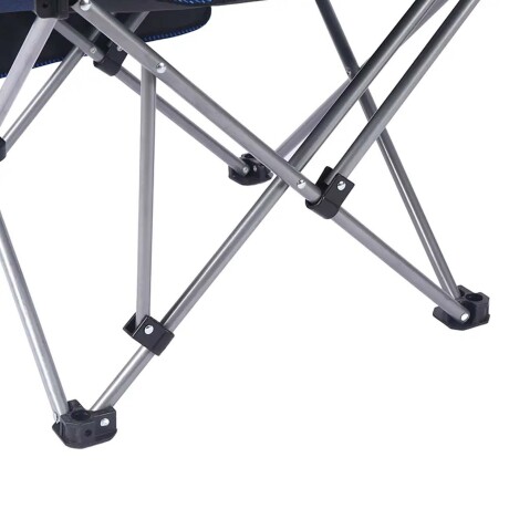 Silla de Tela Plegable Posa Vaso y Bolso Camping Playa Pesca Azul