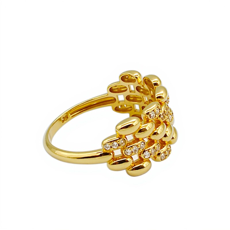 Anillo Calado-Oro bajo-Piedra Zirconia-AN8196 conpiedra