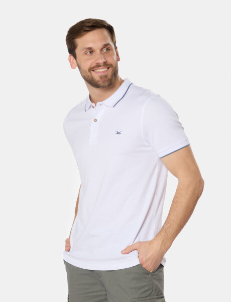 REMERA POLO JERSEY RAYADA Blanco