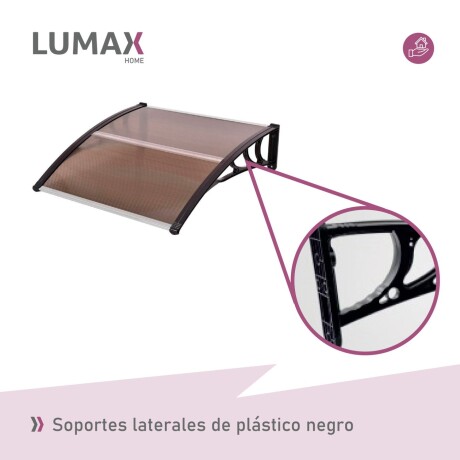 Alero Policarbonato Transparente Y Soporte Negro 1.0 X 0.6 M Bronce
