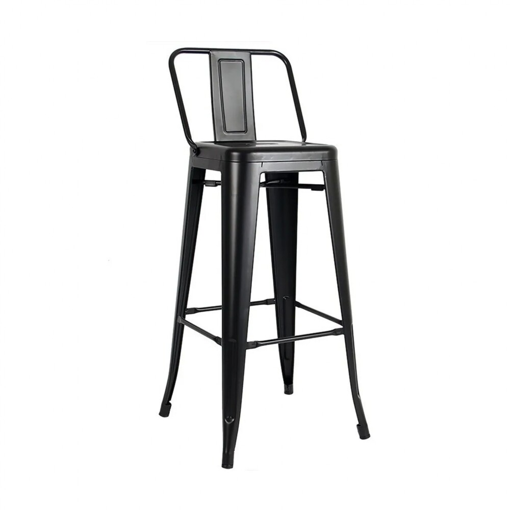 Taburete Con Respaldo - Tolix Negro