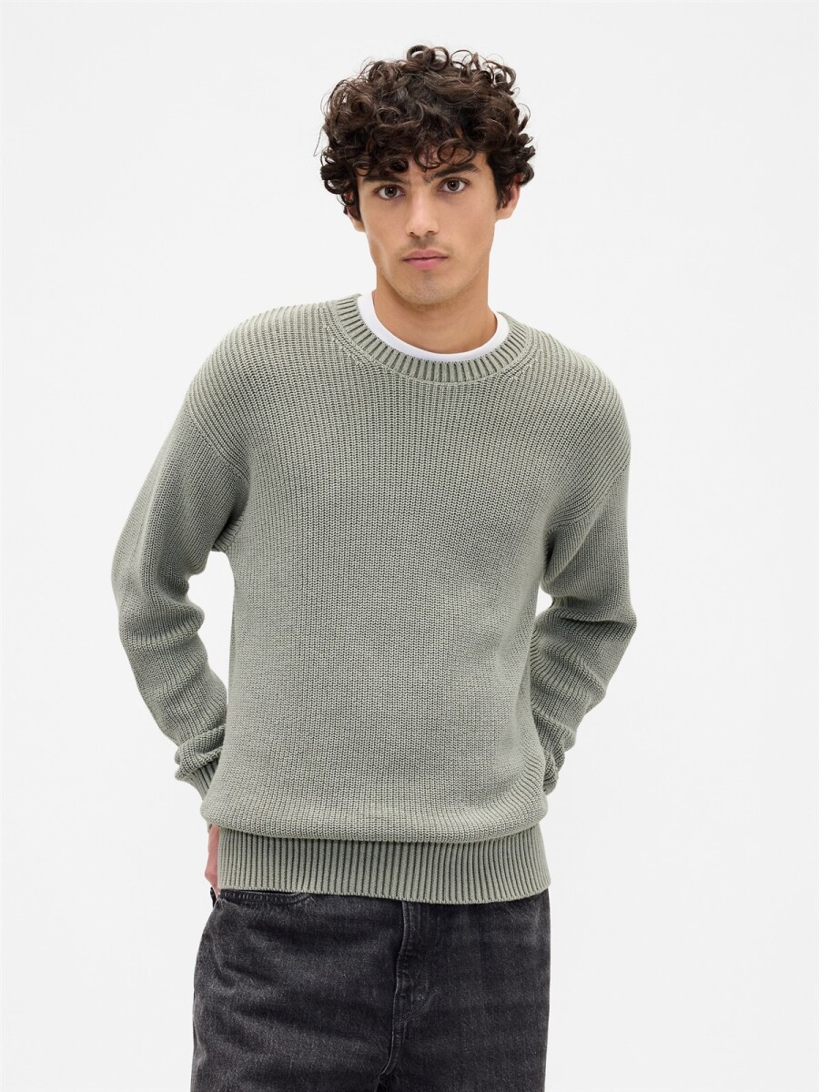 Buzo Rib Hombre - Iceberg Green 16-5808 