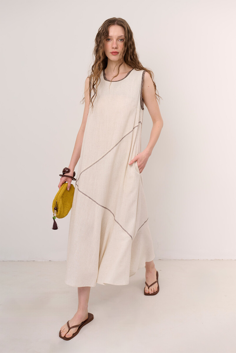 VESTIDO DIAGONAL - NATURAL 