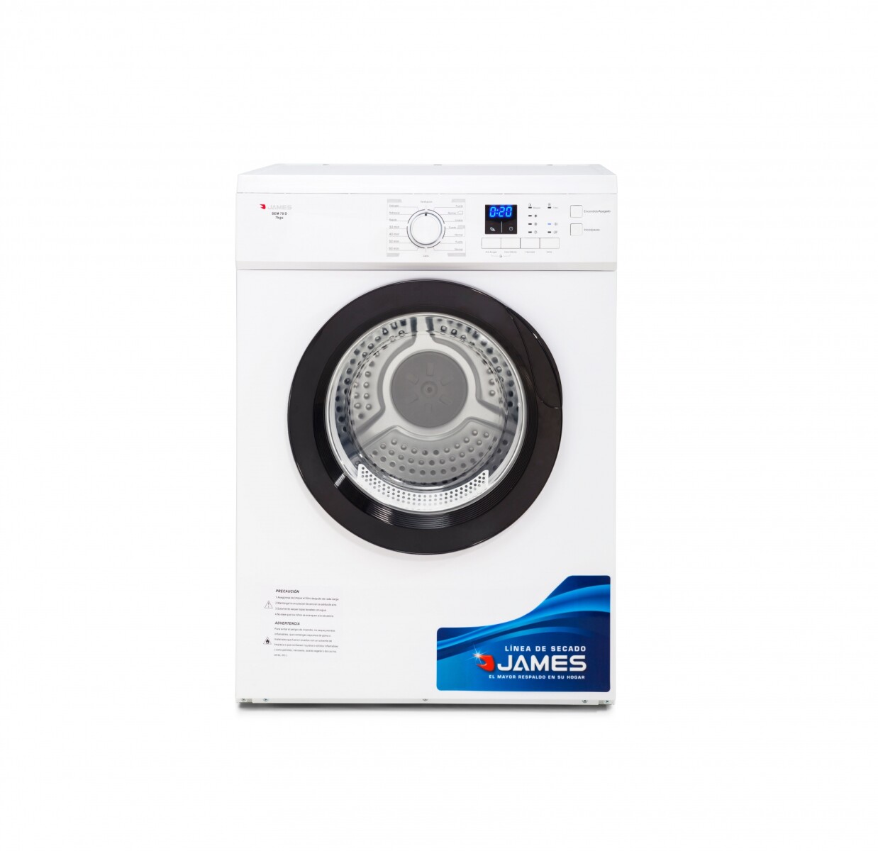 Secarropas James 7Kg Carga Frontal Blanco Modelo SEM 70 D 7KG (CH) 