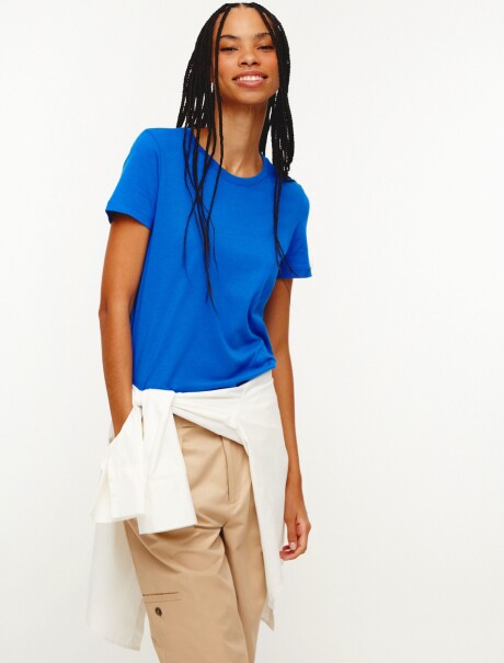 CAMISETA BÁSICA SLIM WORLD AZUL