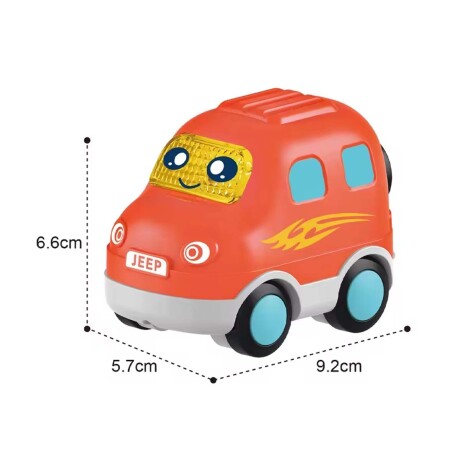Autito Dibujo Animado Auto Plástico Luz Sonido Bebé Huanger Rojo