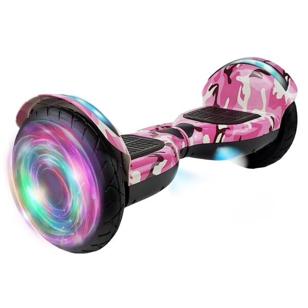 Skate Electrico Hoverboard Musica Bluetooth Luz Patineta 10" Color Variante Militar Rosa
