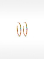 Pendientes De Aro Esmaltados Segmentados Multicolor multicolor